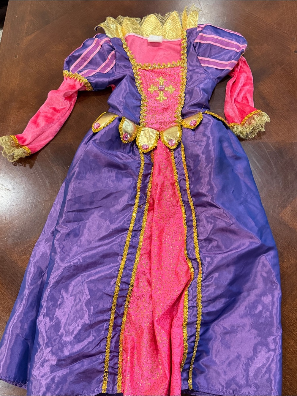 Girls Purple and Pink Princess Queen Play Costume Dress Halloween Sz M/L